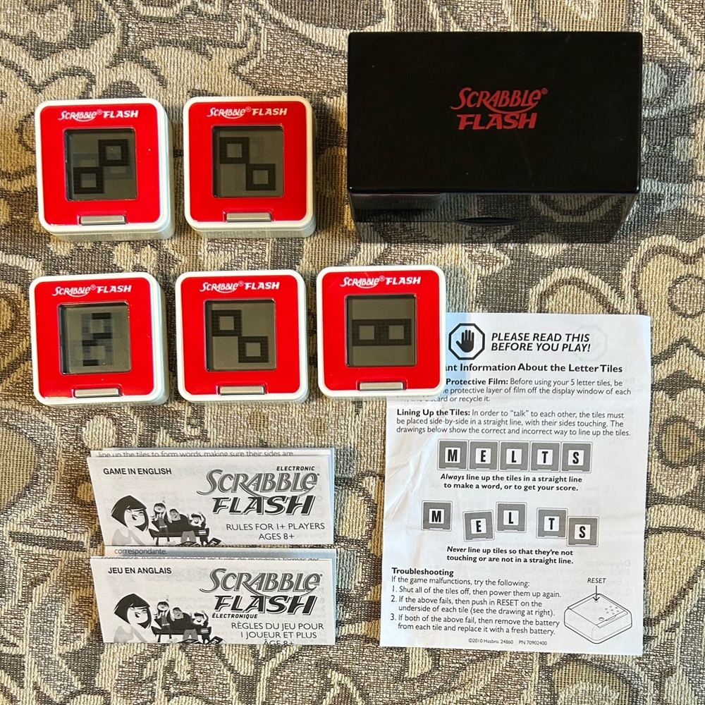 Scrabble Flash Electronic Game with Plastic Storage Box